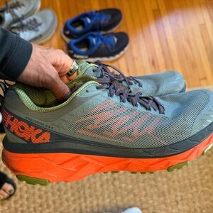 Hoka One One Challenger ATR 5 Gray and Orange Athletic Shoes